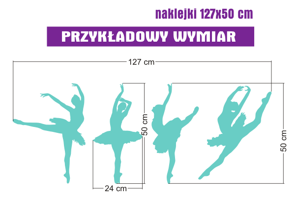 Naklejki ścienne balet różne kolory i wymiary