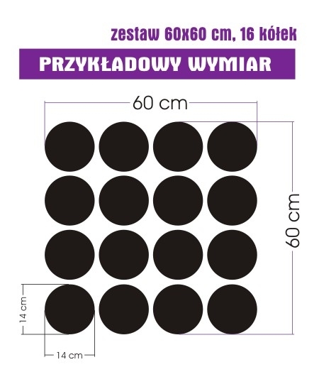 Tablica kredowa kółka i koła na ścianę 