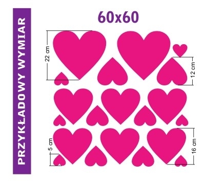 Welurowe naklejki serduszka na ścianę
