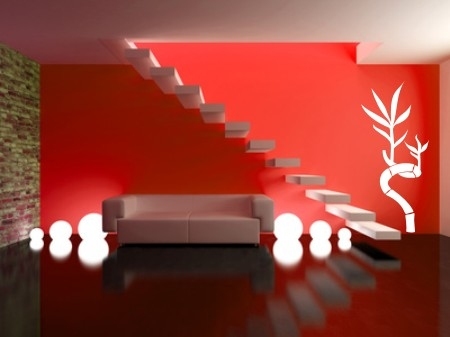 Bambus biała naklejka ścienna