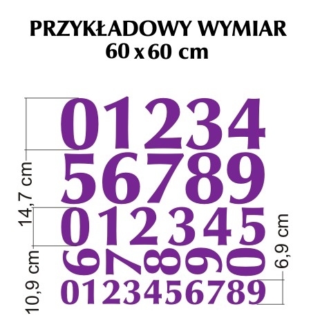 Naklejki na ścianę z weluru cyferki 1 2 3 