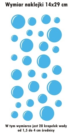 Niebieskie kółka z kroplami wody na glazurę i kabinę prysznicową do łazienki