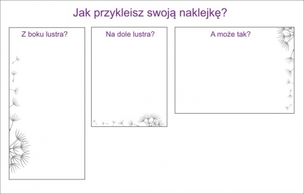 Naklejki ozdoby na lustra oszronione z dmuchawcem