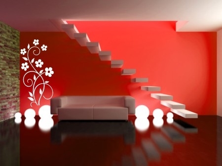 Ozdobne naklejki na ścianę kwiaty