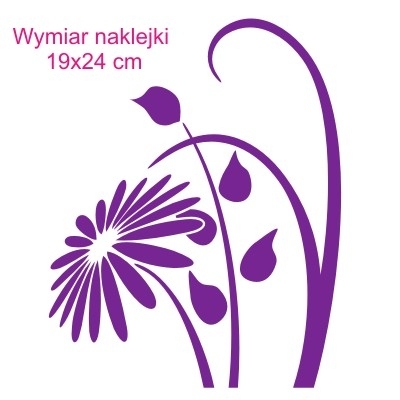 Naklejka na kafle i płytki do dekoracji z kwiatem o wymiarze 19x24 cm