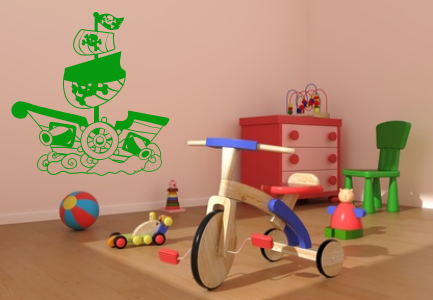 Szablony do malowania na ścianie w pokoju chłopięcym statek piracki