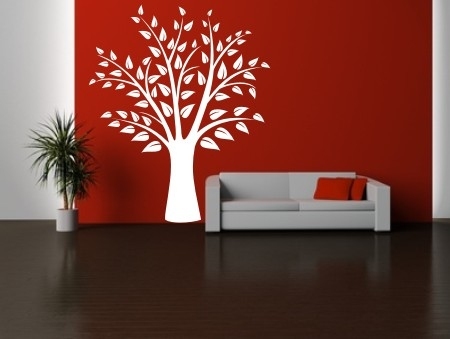 Naklejka na ścianę białe drzewo