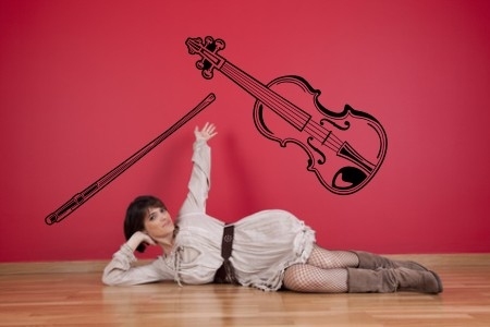 Naklejka na ścianę Skrzypce M23