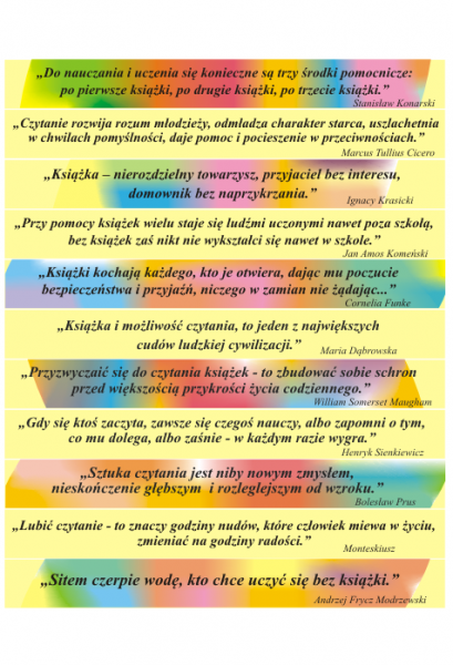 Naklejki na schody cytaty z książkami
