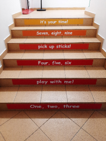 naklejki angielskie na schody wyliczanka