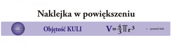 Objętość kuli - naklejka na schody do szkoły