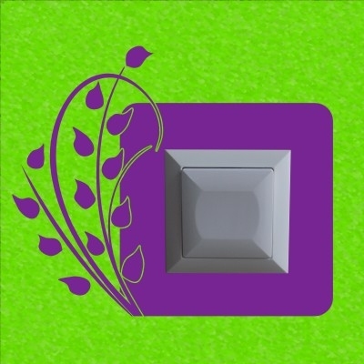 Naklejka welurowa pod kontakt z listkami W10