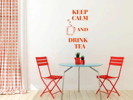 Szablony na ścianę do kuchni i jadalni napisy angielskie Kepp calm and drink tea