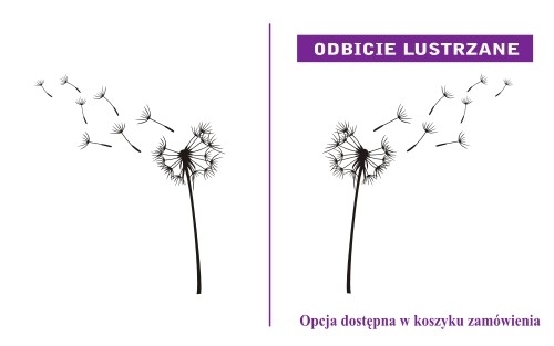 Naklejka matowa dmuchawiec w odbiciu lustrzanym