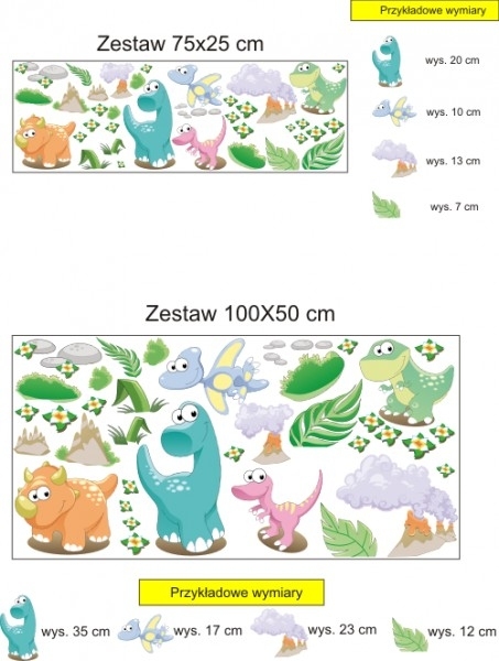 Zestaw naklejek z dinozaurami