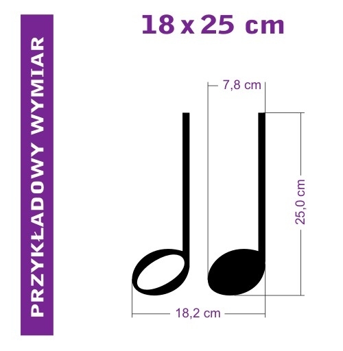naklejka na ścianę nuta i półnuta