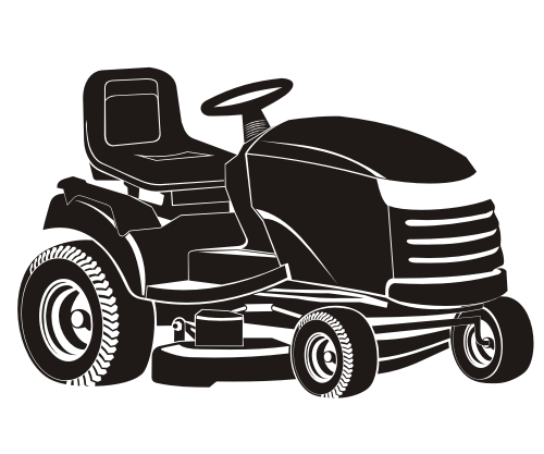 Welurowa naklejka na ścianę traktorek do koszenia trawy