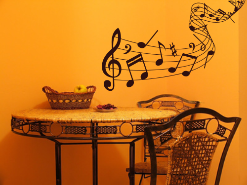 Szablony do malowania na ścianie nutki i klucz wiolinowy