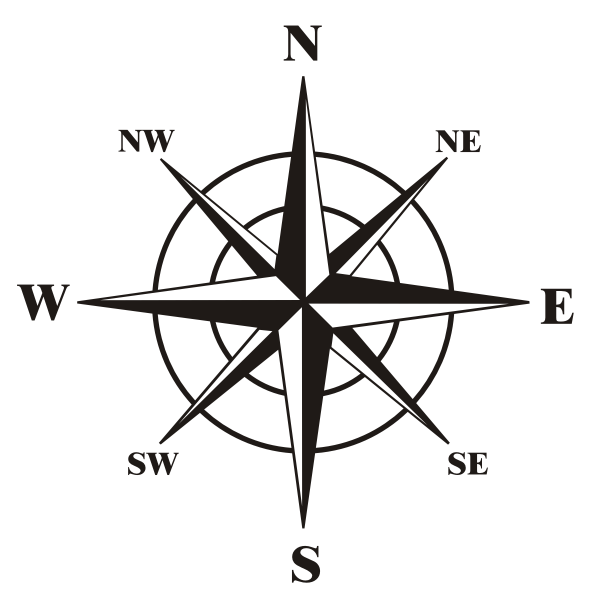 Naklejka jednokolorowa róża wiatrów na podłogę