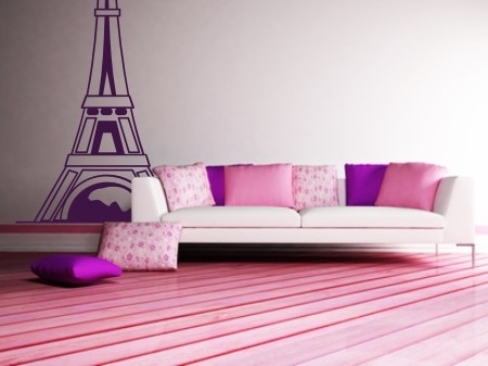 Naklejki z weluru do salonu wieża eiffla