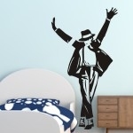 Naklejka welurowa czarna do pokoju nastolatka Michael Jackson