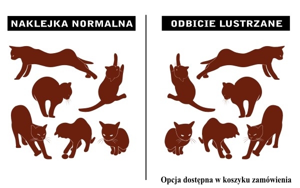 Welurowe brązowe naklejki na ścianę koty 