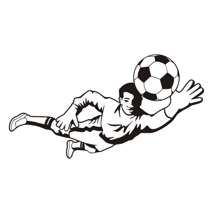 Szablony do malowania z piłką i bramkarzem na ścianę do pokoju chłopięcego