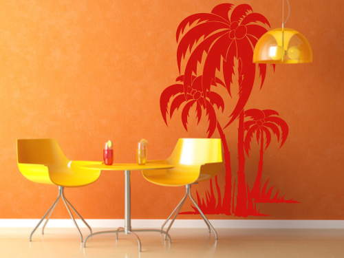 Szablony do malowania na ścianę drzewa palmowe do jadalni