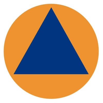 Naklejka z logo obrony cywilnej