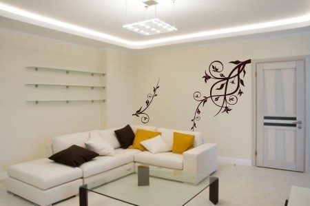 Naklejki kwiaty w salonie