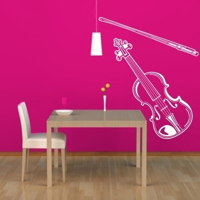 Naklejka welurowa na ścianę skrzypce do jadalni