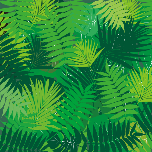 Naklejka kwadratowa na płytki liście palmy i monstery