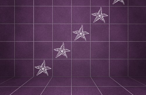 Naklejki na płytki do łazienki z rozgwiazdą