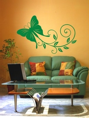 Naklejka do pokoju motyl z weluru