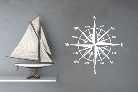 Szablon do malowania na ścianę róża wiatrów 