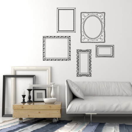 Naklejki na ścianę z ramkami na zdjęcia i napisy