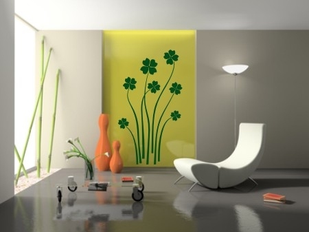 Nalepka ścienna koniczyna czterolistna