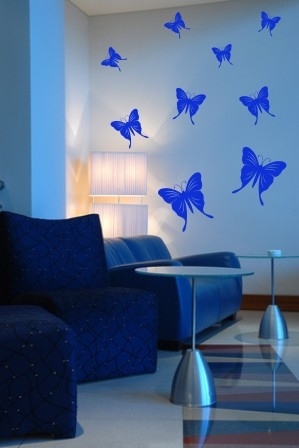 Naklejki welurowe motylki na ścianę do salonu