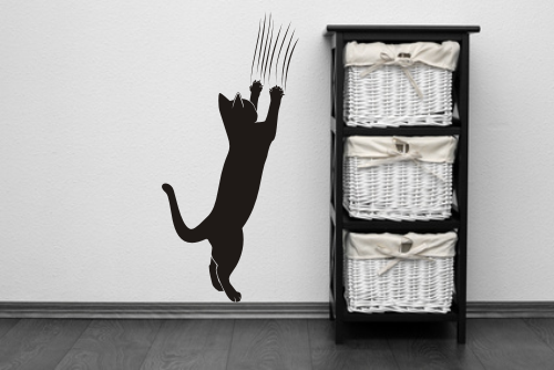 naklejka welurowa ozdobna na ścianę kotek i kot