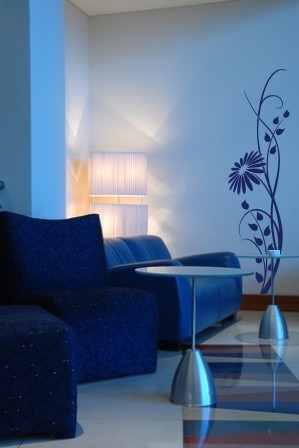 Naklejka dekoracja ścienna kwiat jednokolorowy