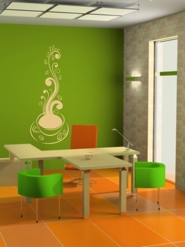 Naklejka kawa na ścianie w biurze