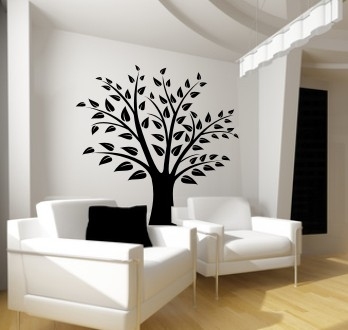 Drzewo samoprzylepne w pokoju na ścianie