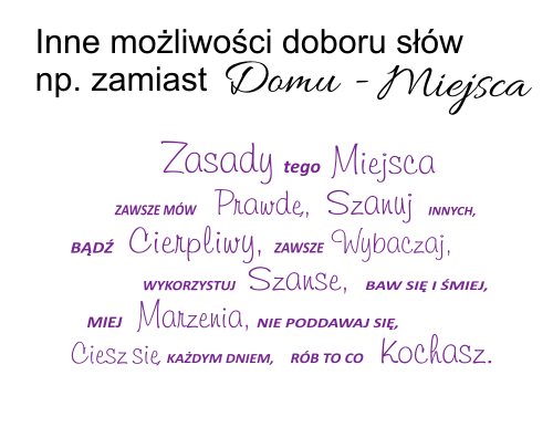 Naklejka dekoracyjna na ścianę do pokoju zasady tego domu