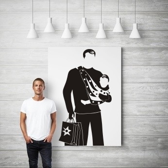 Naklejki na ścianę mężczyzna z dzieckiem do sklepu odzieżowego