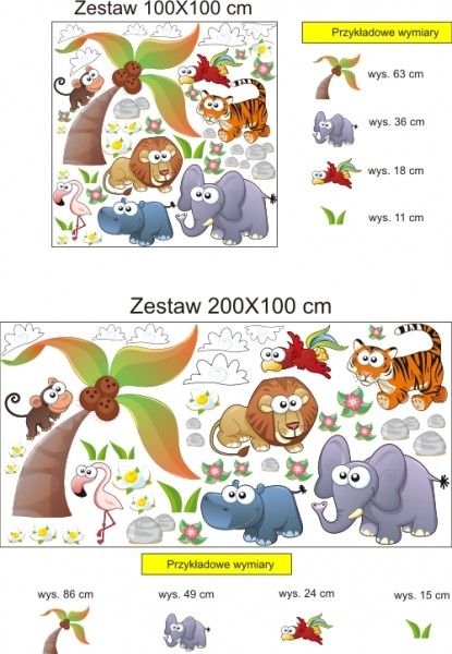 Naklejki do pokoju dziecięcego safari