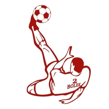 Naklejka welurowa na ścianę piłkarz z piłką