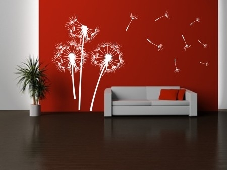 Naklejka na ścianę z trzema dużymi dmuchawcami