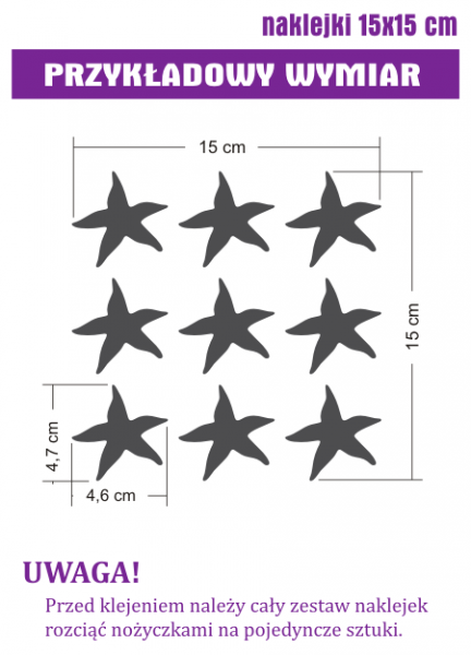 Naklejki na płytki do łazienki rozgwiazdy komplet