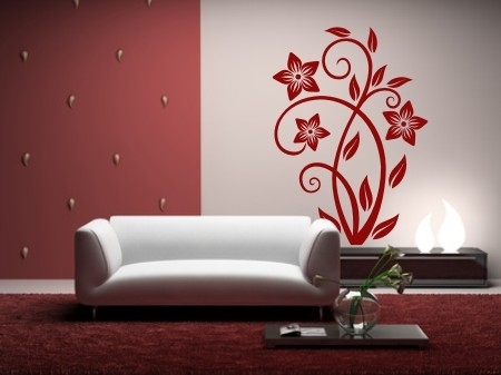 Welurowa naklejka na ścianę duży kwiat