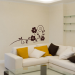 Welurowa naklejka na ścianę Motyw roślinny W4